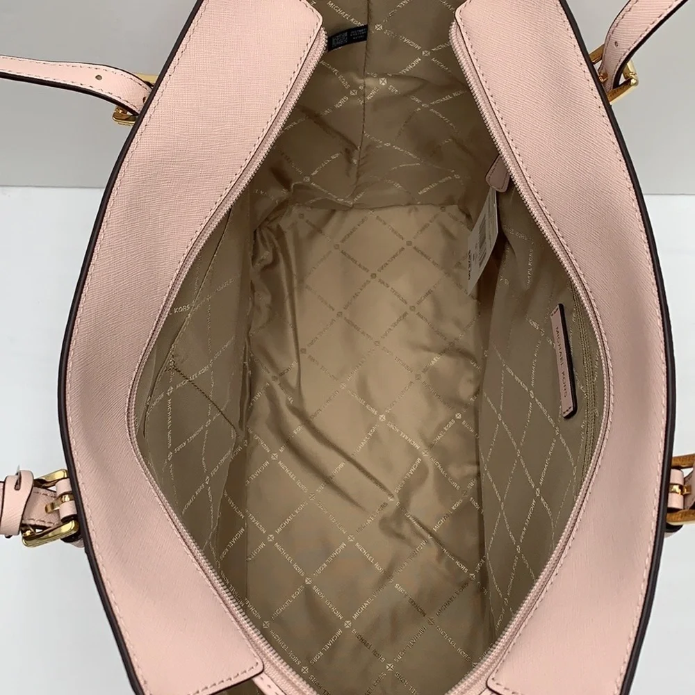 MICHAEL KORS GILLY LARGE DRAWSTRING TRAVEL TOTE BALLET SIGNATURE COLOR - Picture 9 of 14